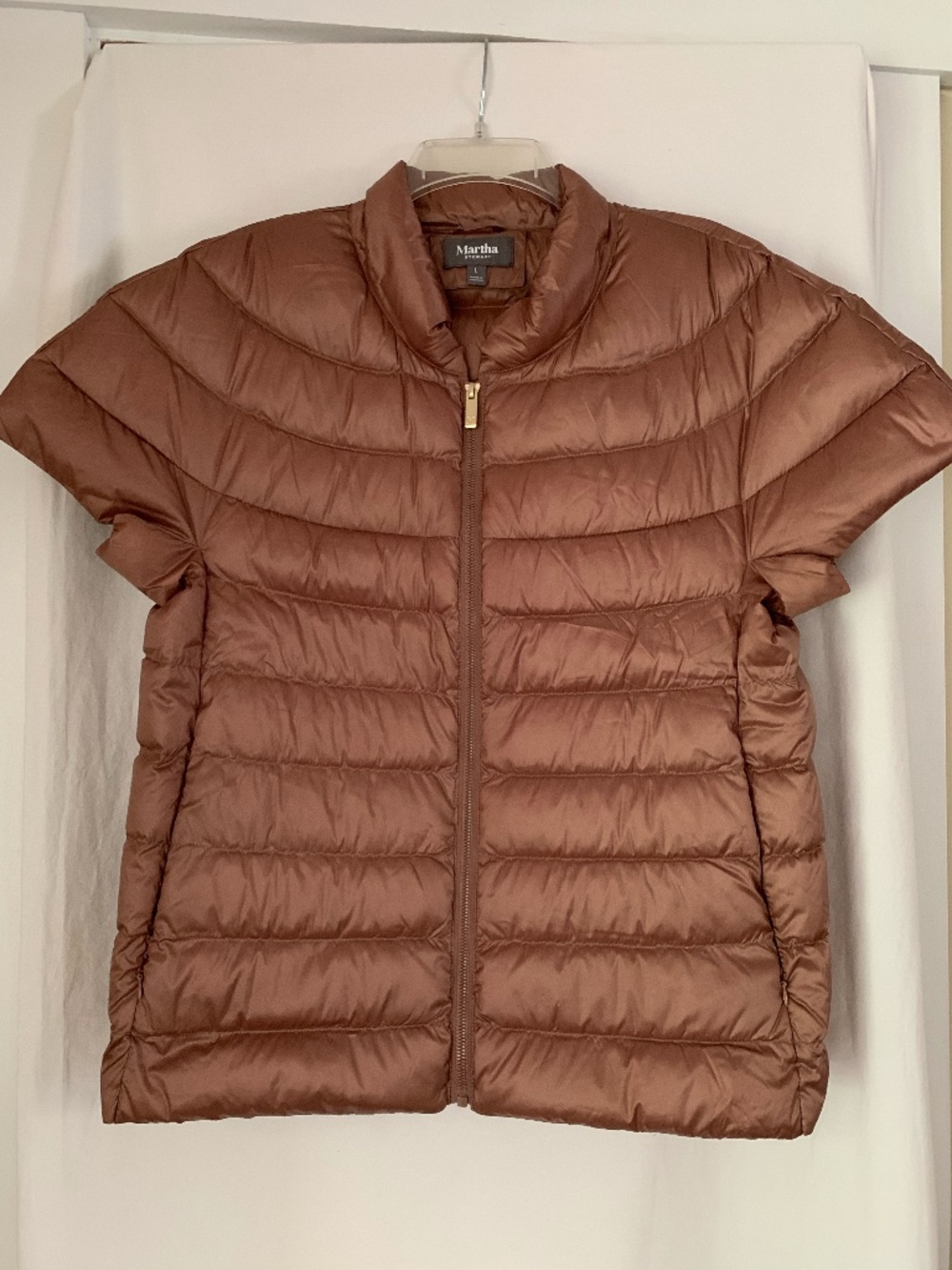 Martha Stewart cap sleeve quilted down filled puffer vest